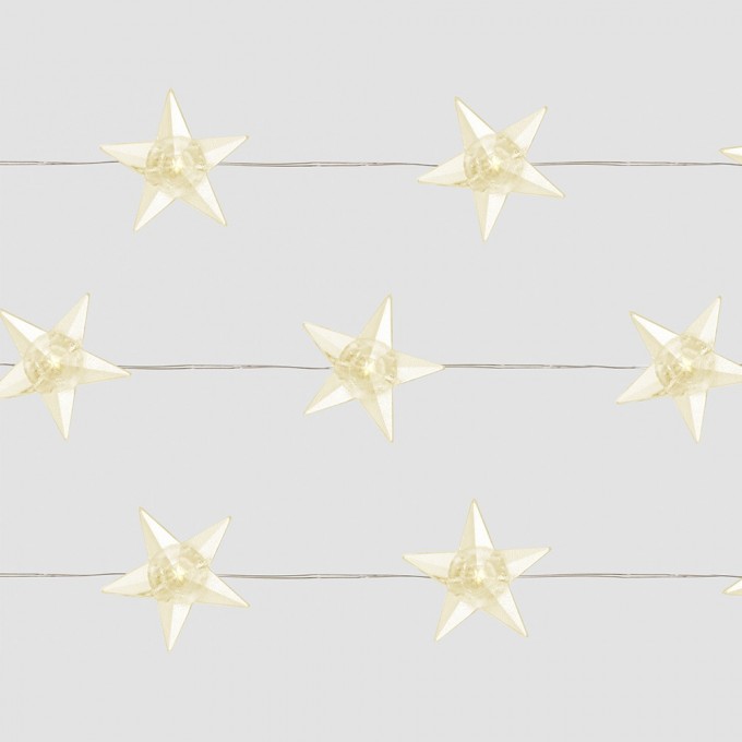 Гирлянда линейная FERON CL571 Звездочки, статичная, 1.8м USB 2700K , прозрачный шнур 41644