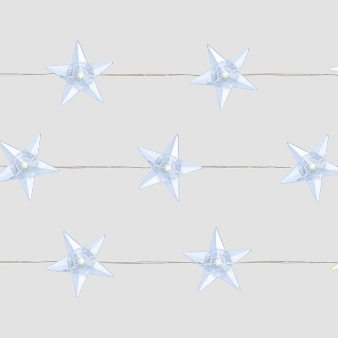 Гирлянда линейная FERON CL571 Звездочки, статичная, 1.8м USB 5000K , прозрачный шнур 41645