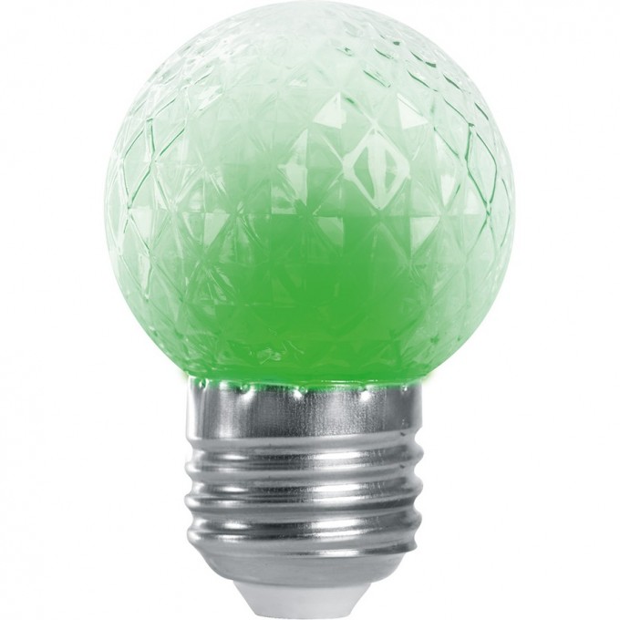 Лампа-строб FERON LB-377 Шарик прозрачный E27 1W зеленый 38209