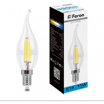 Лампа светодиодная FERON LB-714 E14 11W 6400K свеча на ветру