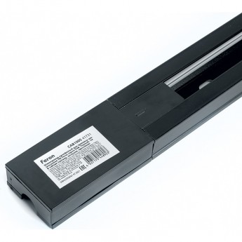 Шинопровод для трековых однофазных светильников FERON черный, 2м, в наборе токоввод, заглушка, крепление, CAB1005