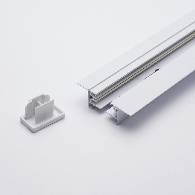 Шинопровод встраиваемый для трековых однофазных светильников FERON, белый, 3м, в наборе токоввод, заглушка, крепление, CAB1004 10355