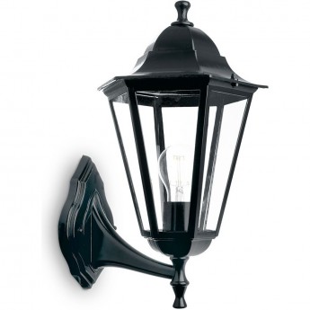 Светильник садово-парковый FERON 6201/PL6201 шестигранный на стену вверх 100W E27 230V, черный