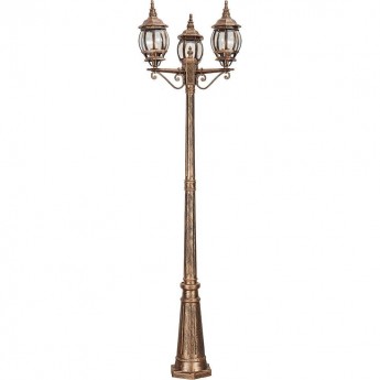 Светильник садово-парковый FERON 8115/PL8115 столб 3*100W E27 230V, черное золото