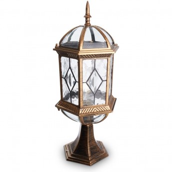 Светильник садово-парковый FERON PL171 шестигранный на постамент 60W E27 230V, черное золото