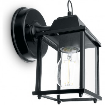 Светильник садово-парковый FERON PL200 на стену вниз 60W E27 230V, черный