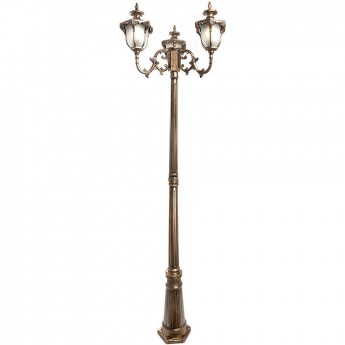 Светильник садово-парковый FERON PL4049 шестигранный столб 3*60W 230V E27, черное золото