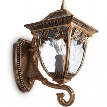 Светильник садово-парковый FERON PL4071 четырехгранный на стену вверх 60W E27 230V, черное золото