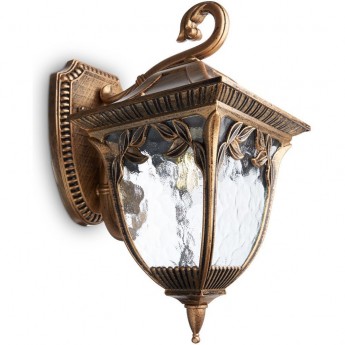 Светильник садово-парковый FERON PL4072 четырехгранный на стену вниз 60W E27 230V, черное золото