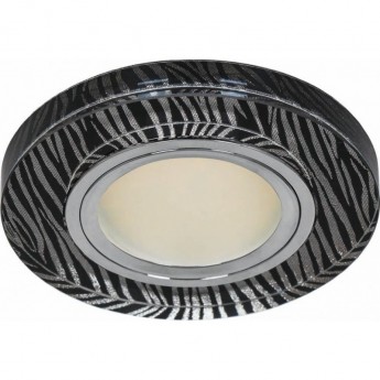 Светильник встраиваемый с белой LED подсветкой FERON 8383-2 потолочный MR16 G5.3 черно-белый