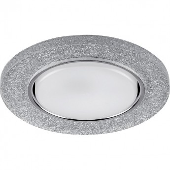 Светильник встраиваемый с белой LED подсветкой FERON CD4041 потолочный GX53 без лампы, серебро, хром 40518