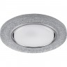 Светильник встраиваемый с белой LED подсветкой FERON CD4041 потолочный GX53 без лампы, серебро, хром 40518