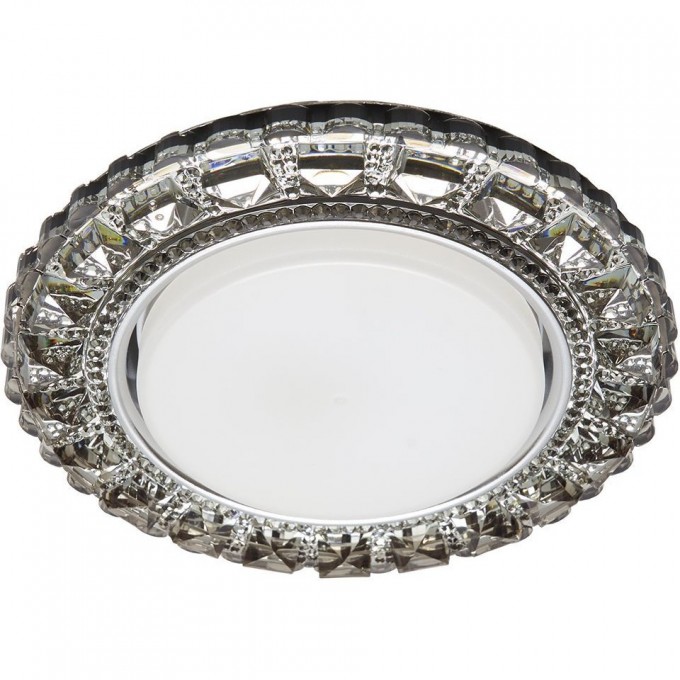 Светильник встраиваемый с белой LED подсветкой FERON CD4045 потолочный GX53 без лампы, серый, хром 41411