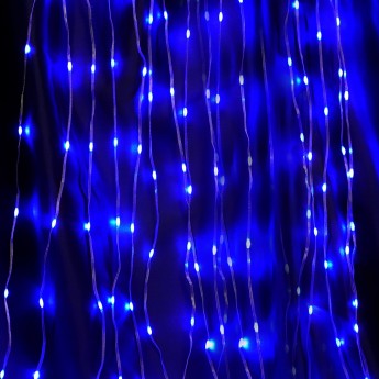 Светодиодная гирлянда FERON CL28 занавес Водопад 3*3м+3м 230V синий, статичная, c питанием от сети, прозрачный шнур