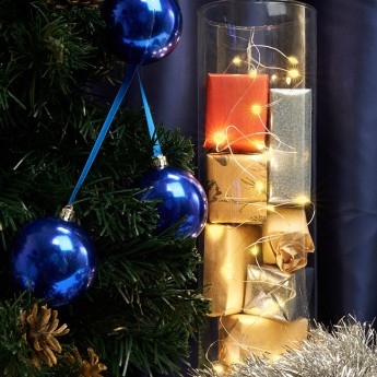 Светодиодная гирлянда FERON CL570 линейная, статичная 2м + 0.5м желтый с питанием от батареек, прозрачный шнур